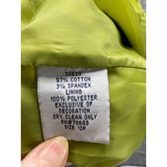 Jessica Howard Dress Womens 12P Sleeveless Brown‎ Geometric Green Ribbon Belt - Picture 4 of 11